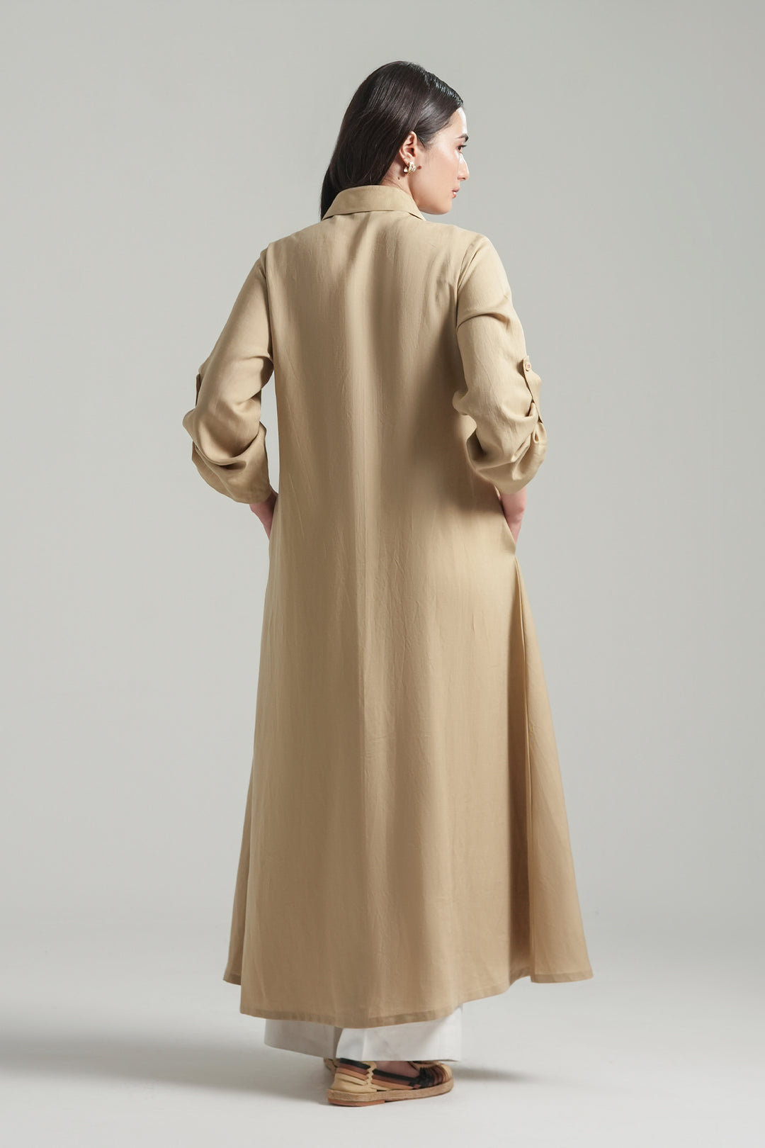 Beige Linen Long Dress