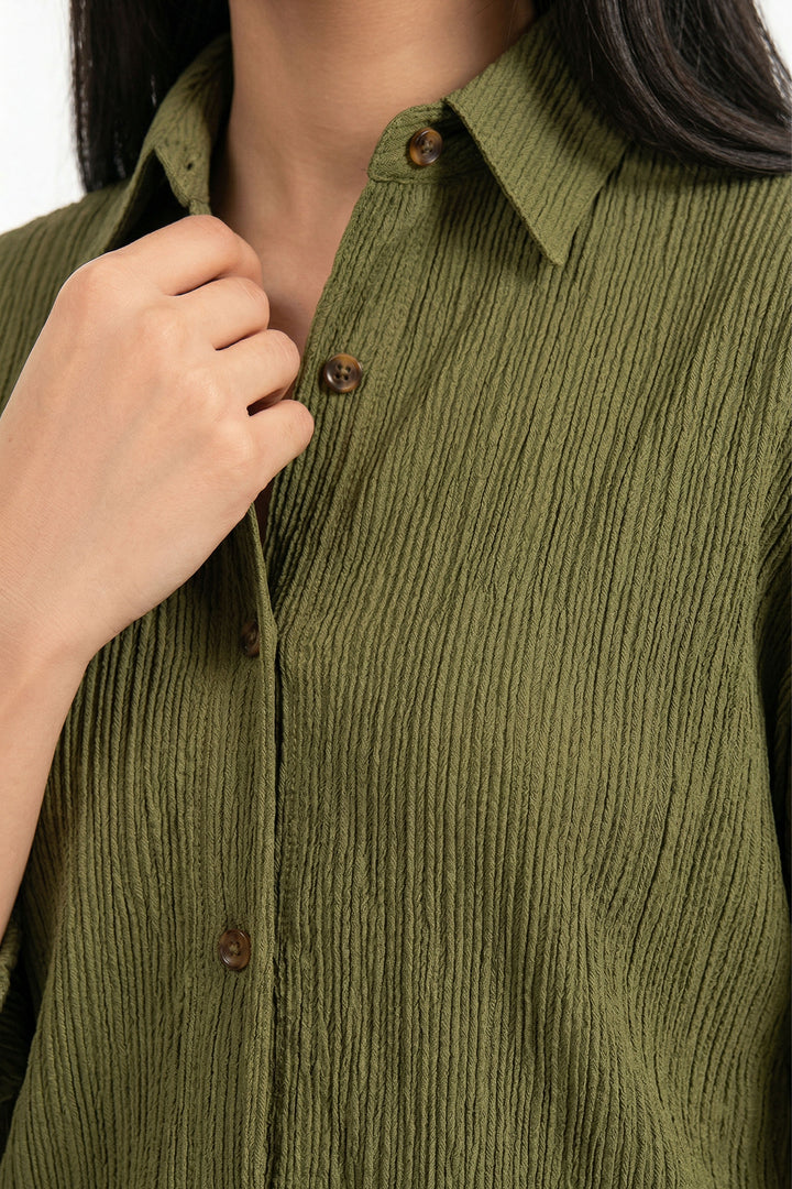 Olive Textured Shirt