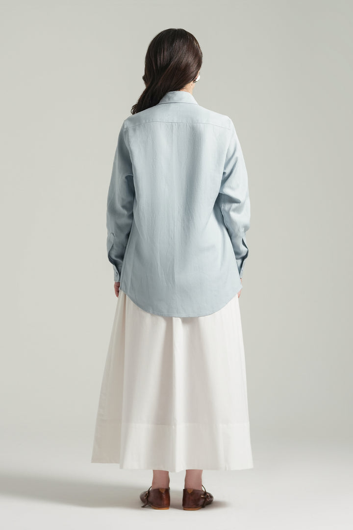 Ice Blue Linen Shirt