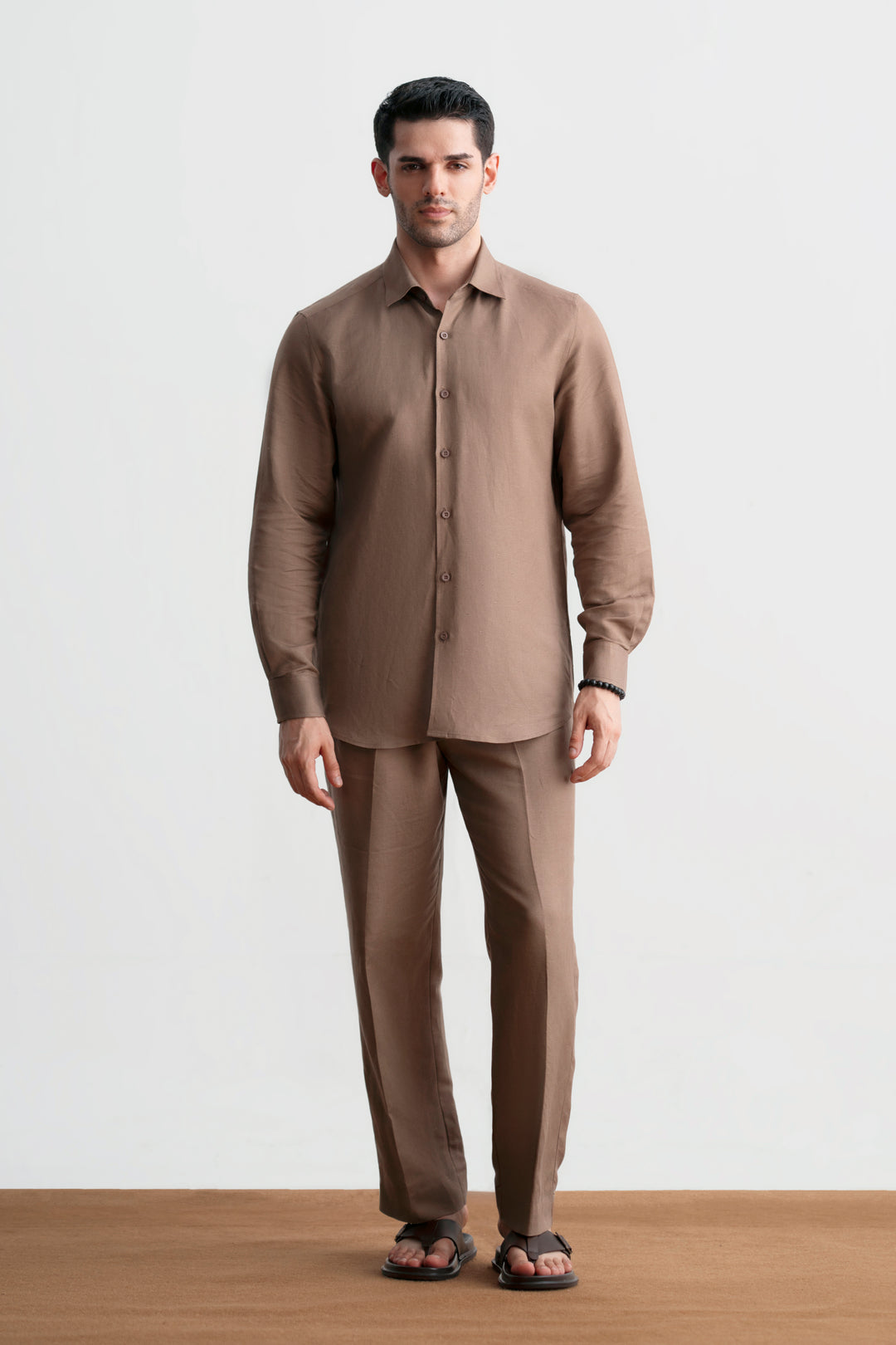 Chocolate Brown Linen Co-Ord Set
