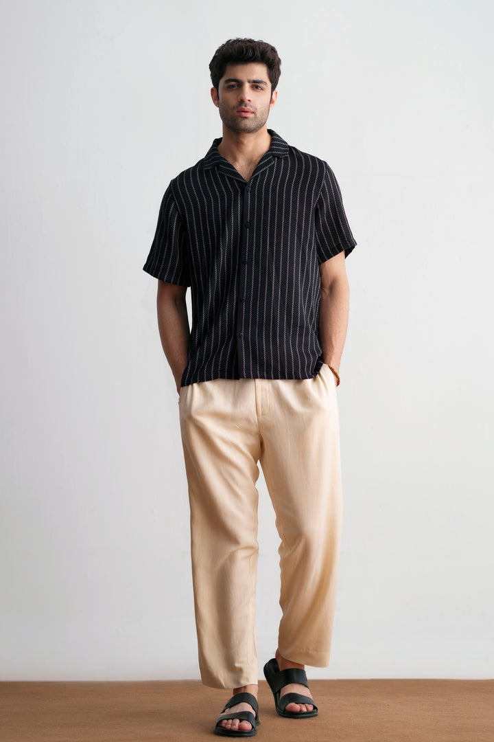 Black Striped Resort Shirt