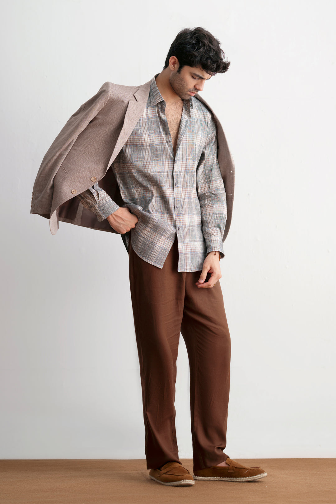 Brown Linen Blazer