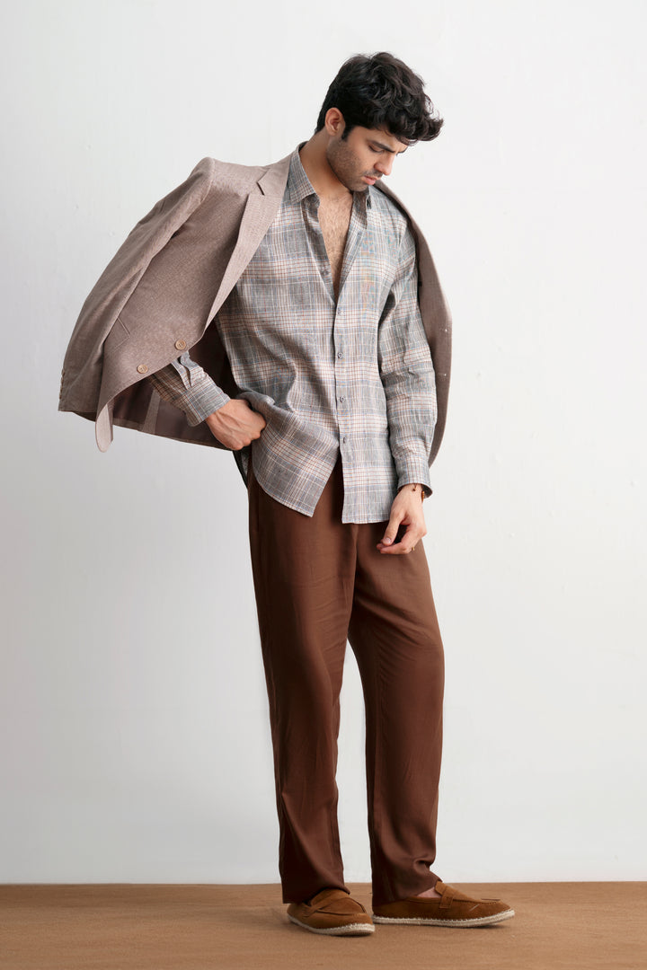 Brown Linen Blazer