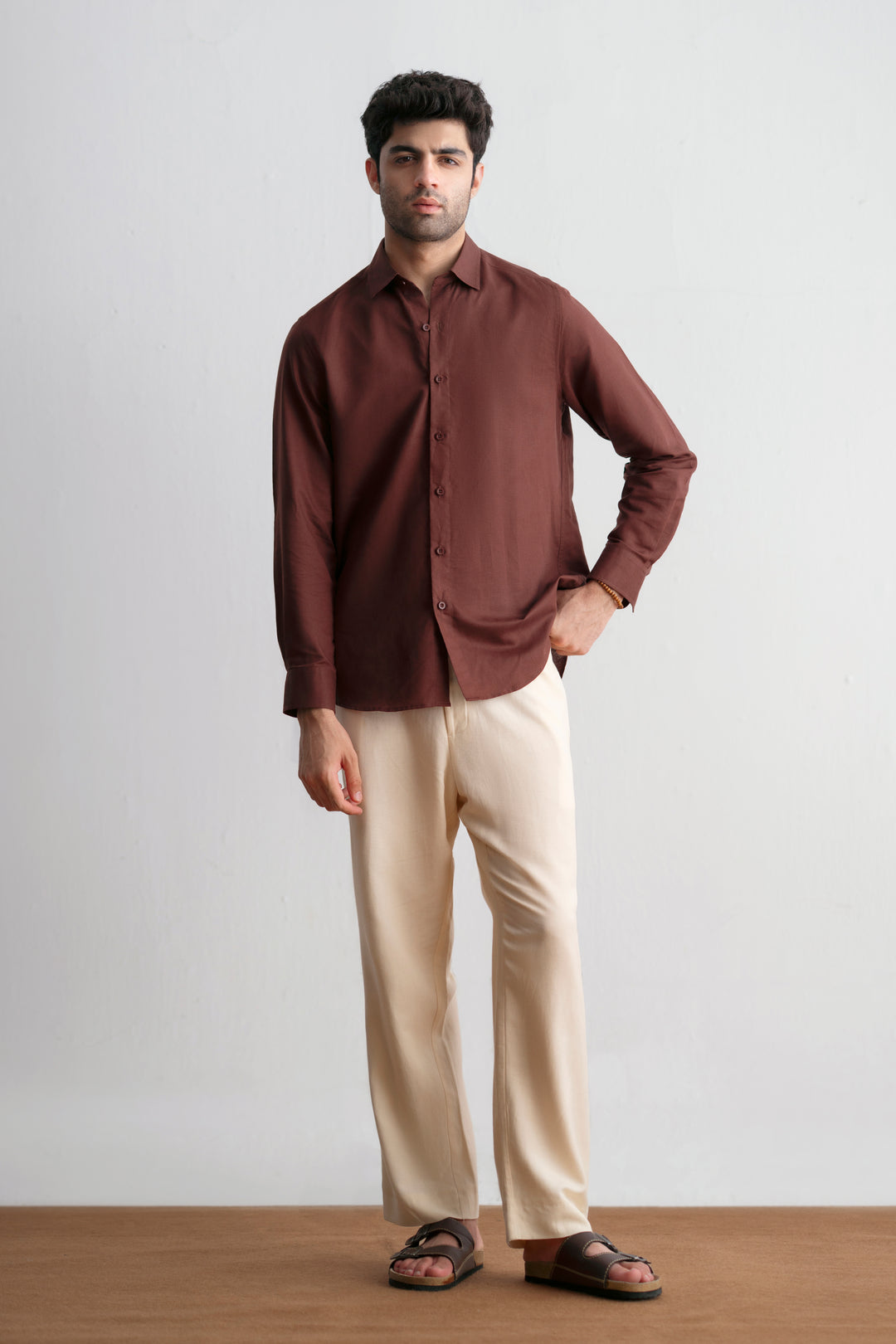 Burgundy Linen Shirt