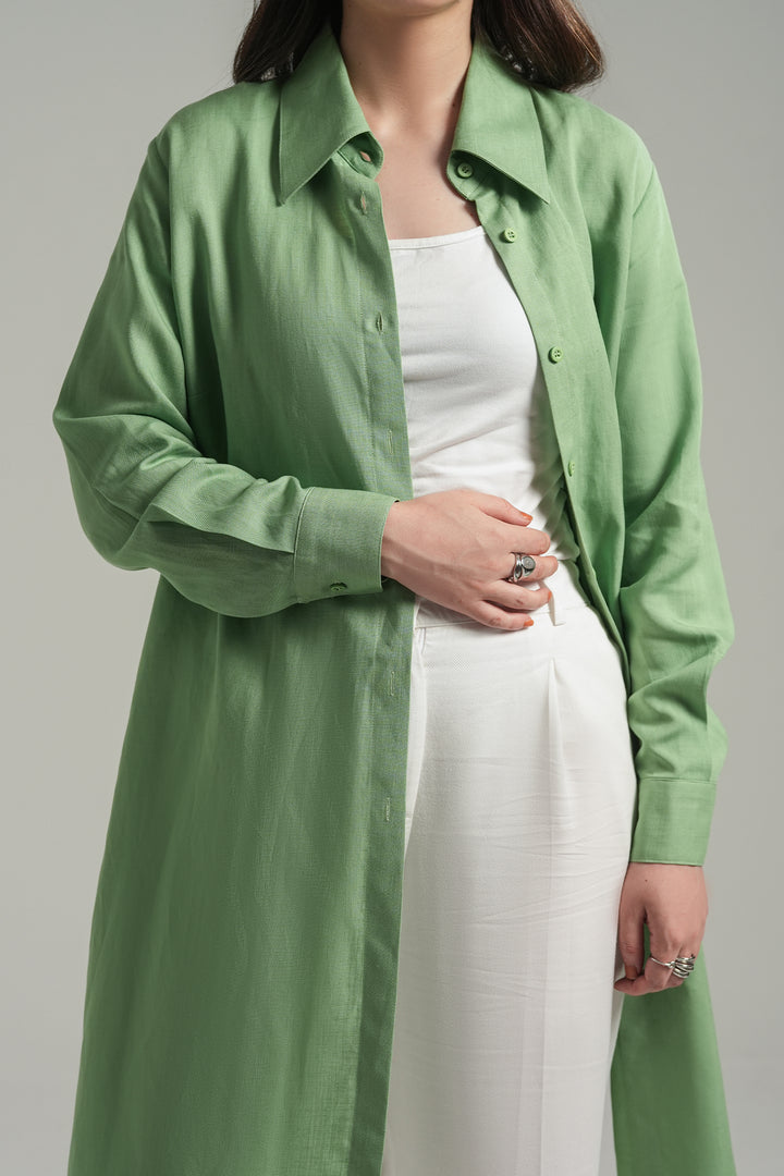 Mint Green Knee Lenth Shirt