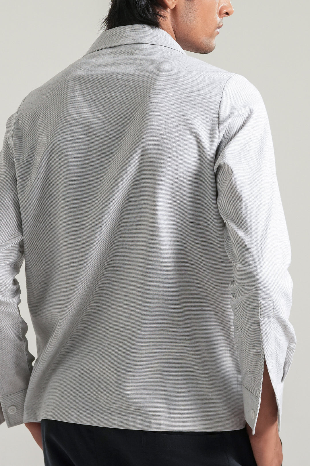 Light Grey Textured Safari Shirt
