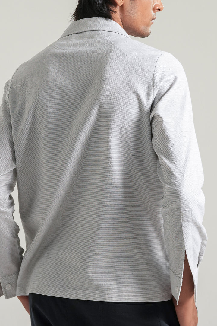 Light Grey Textured Safari Shirt