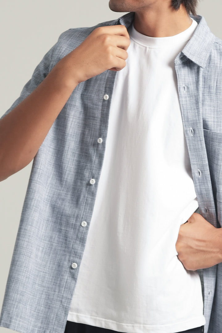 Blue Short Sleeves Shirt