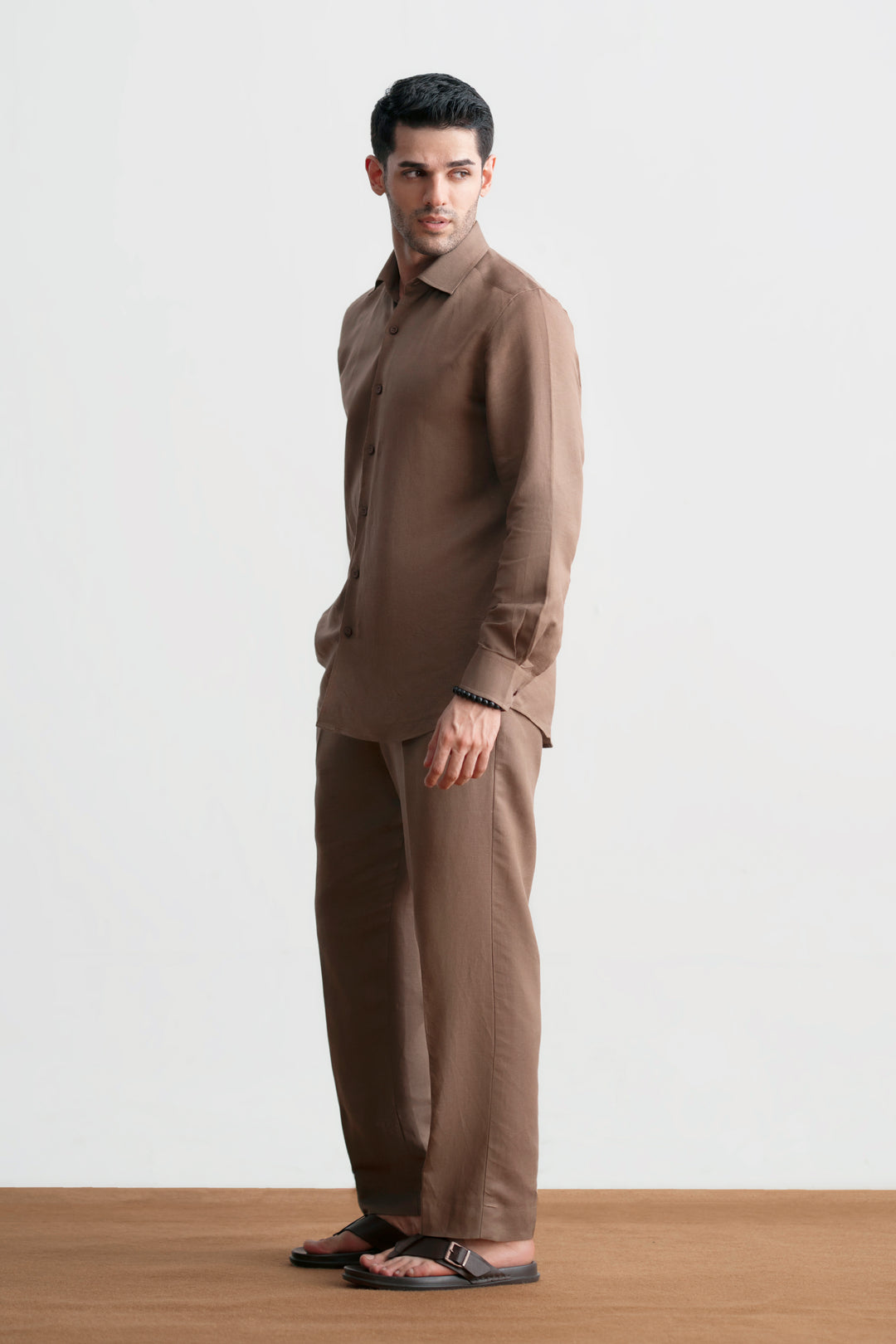 Chocolate Brown Linen Co-Ord Set
