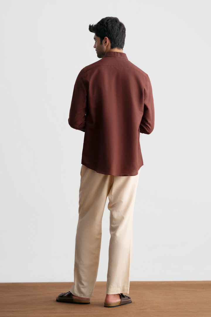 Burgundy Linen Shirt