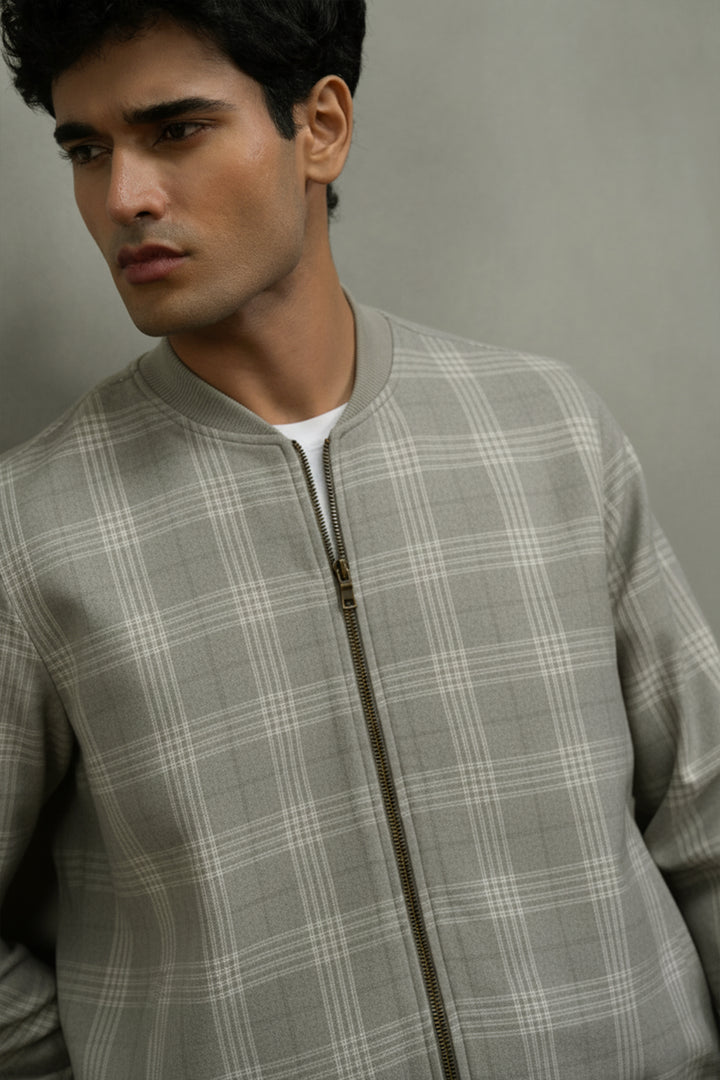 Light Gray Bomber Jacket