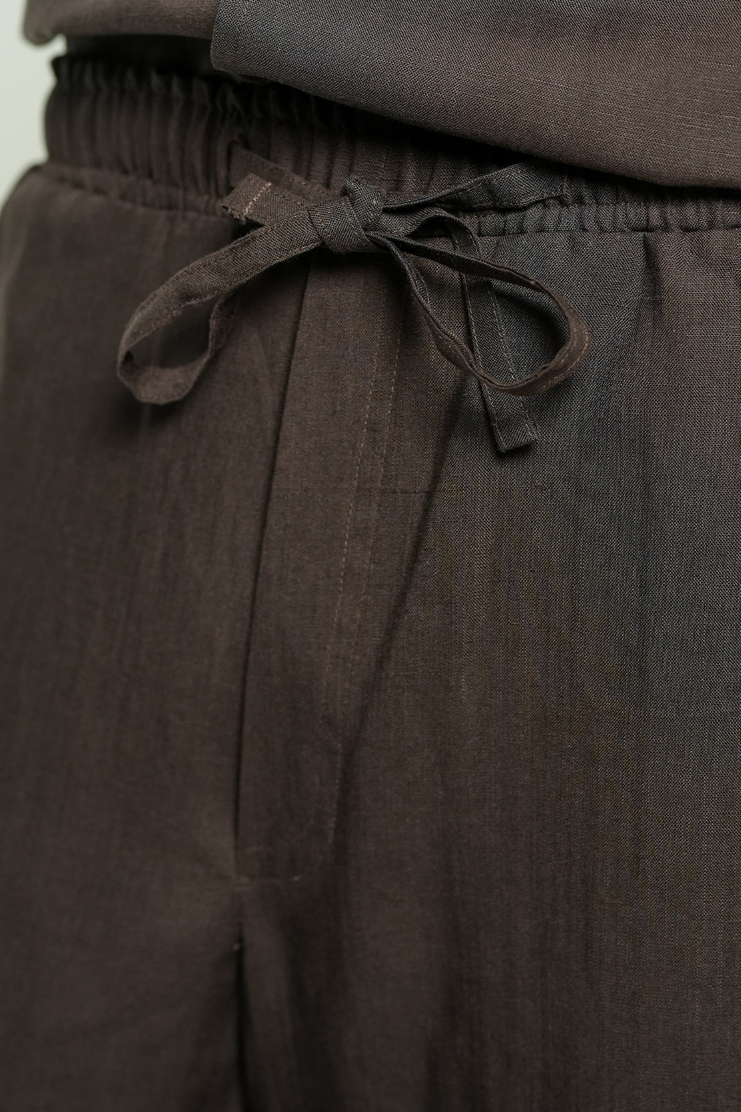 Brown Linen Loose Fit Trouser