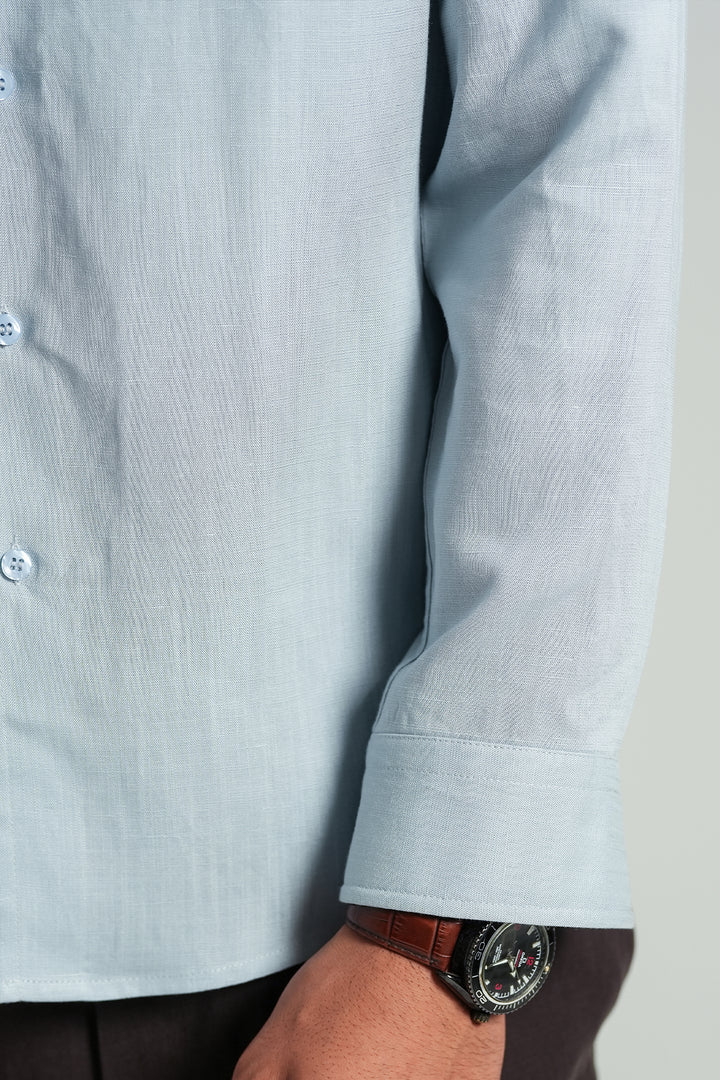Ice Blue Linen Shirt