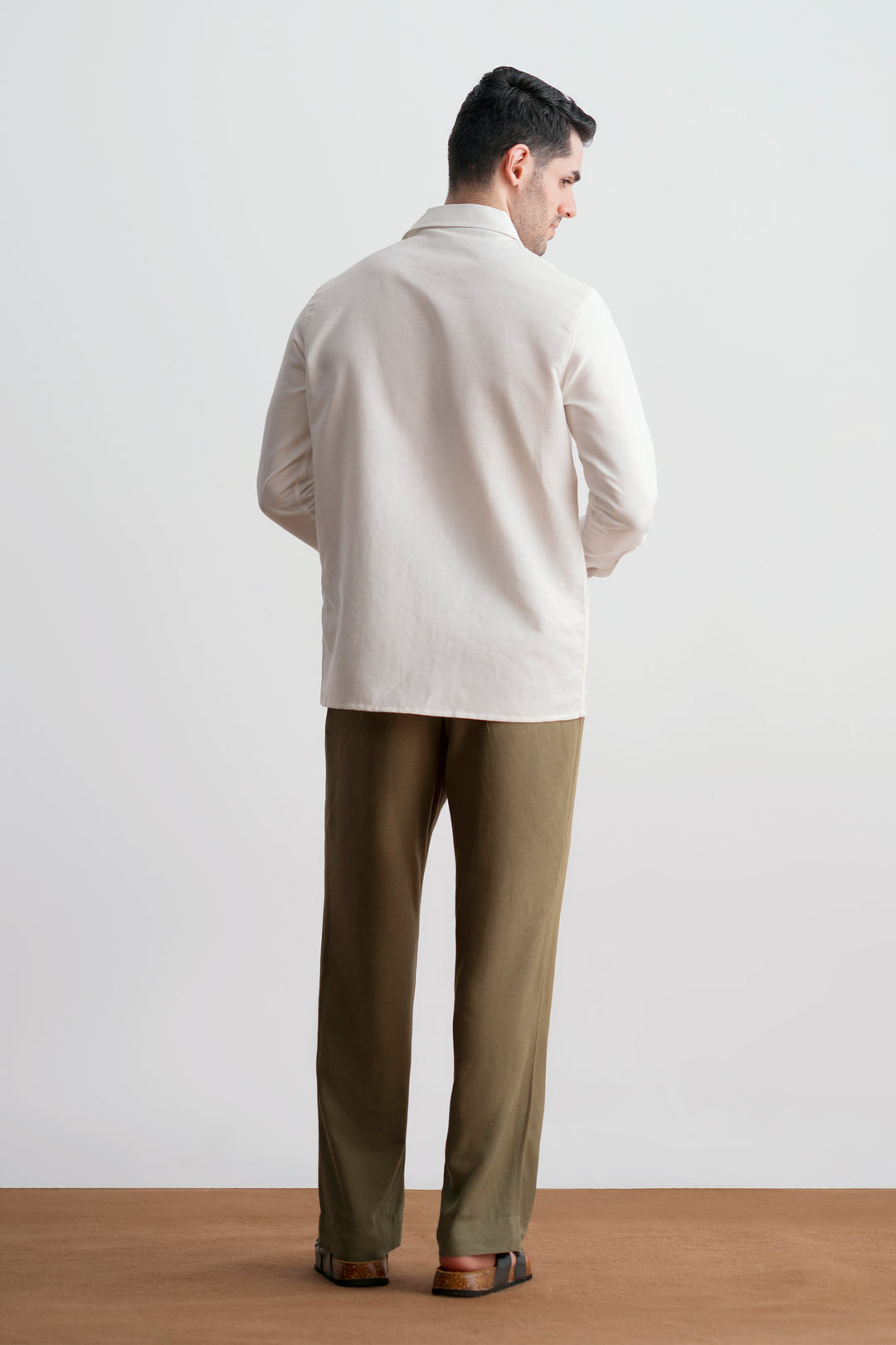 Pearl White Linen Safari Shirt