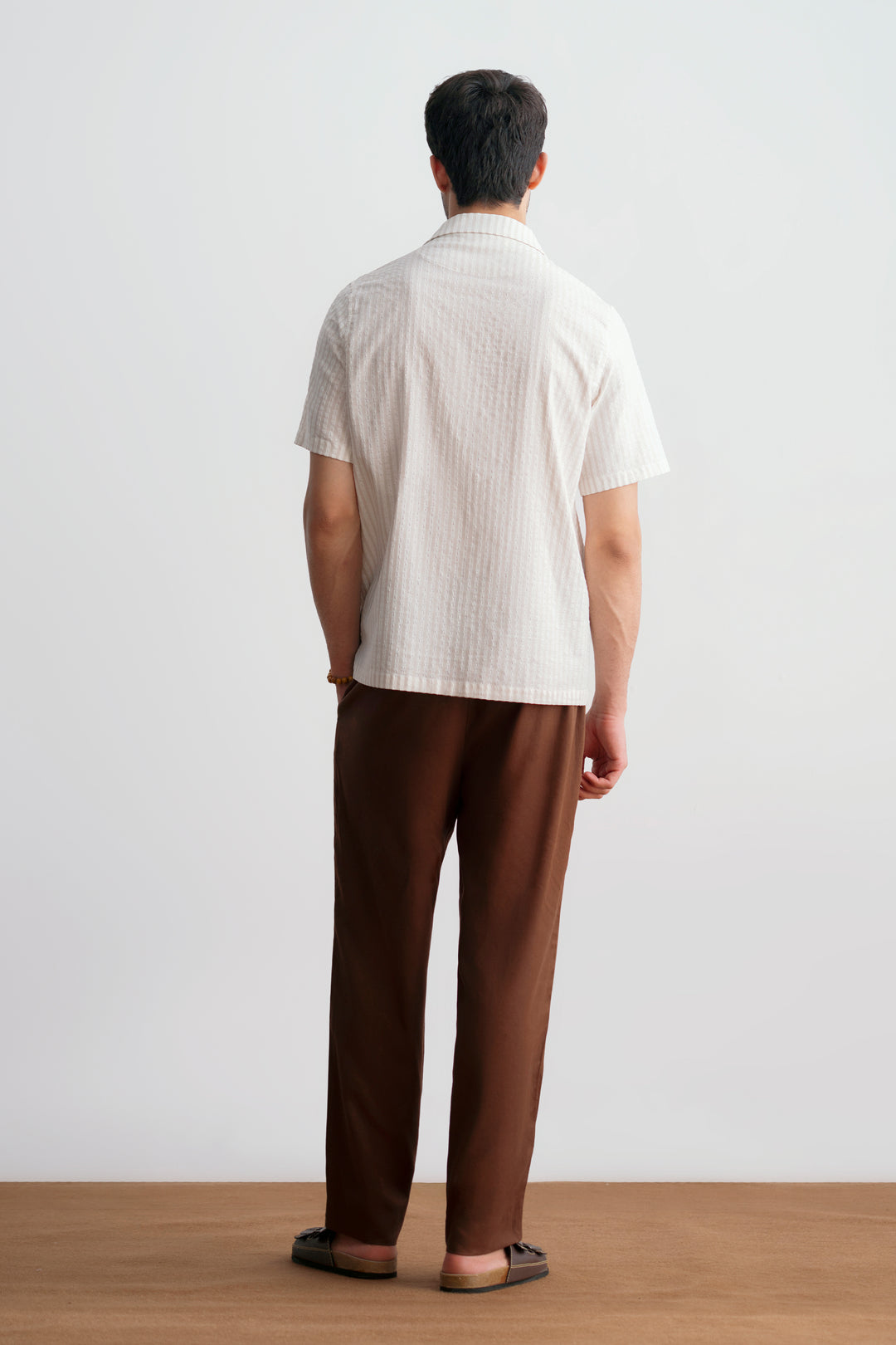 Beige Striped Resort Shirt