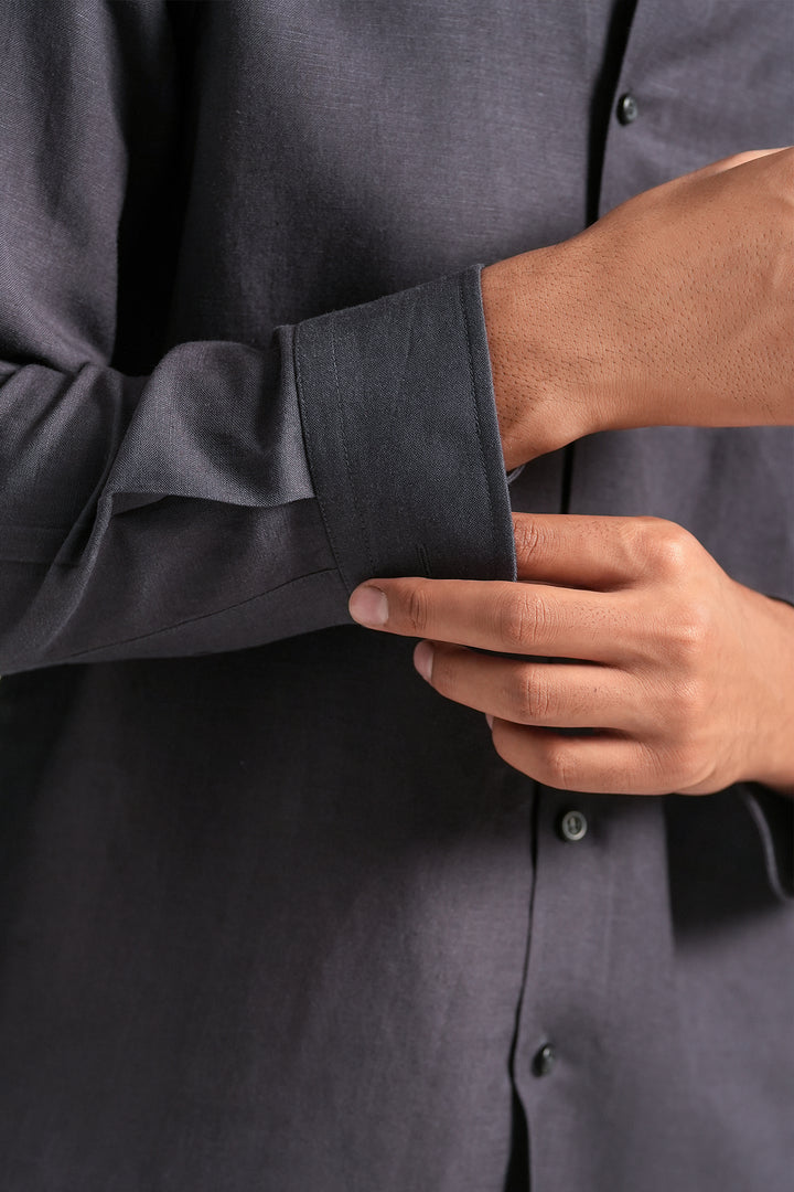 Dark Purple Linen Shirt