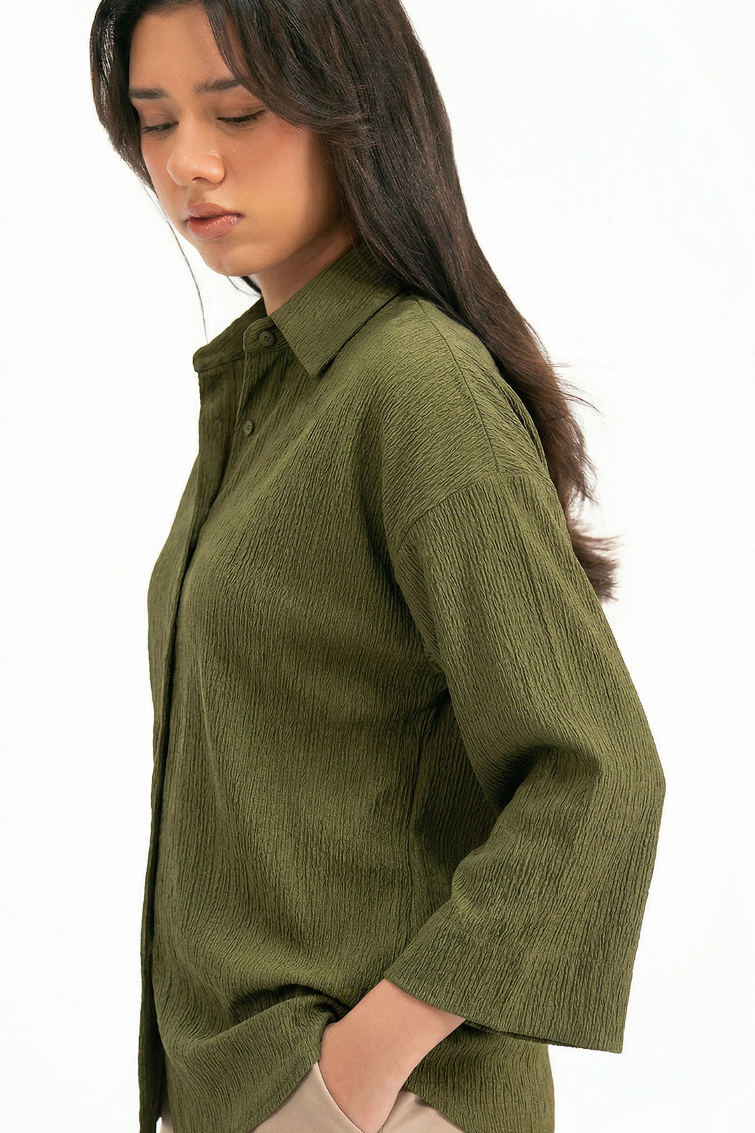 Olive Textured Shirt