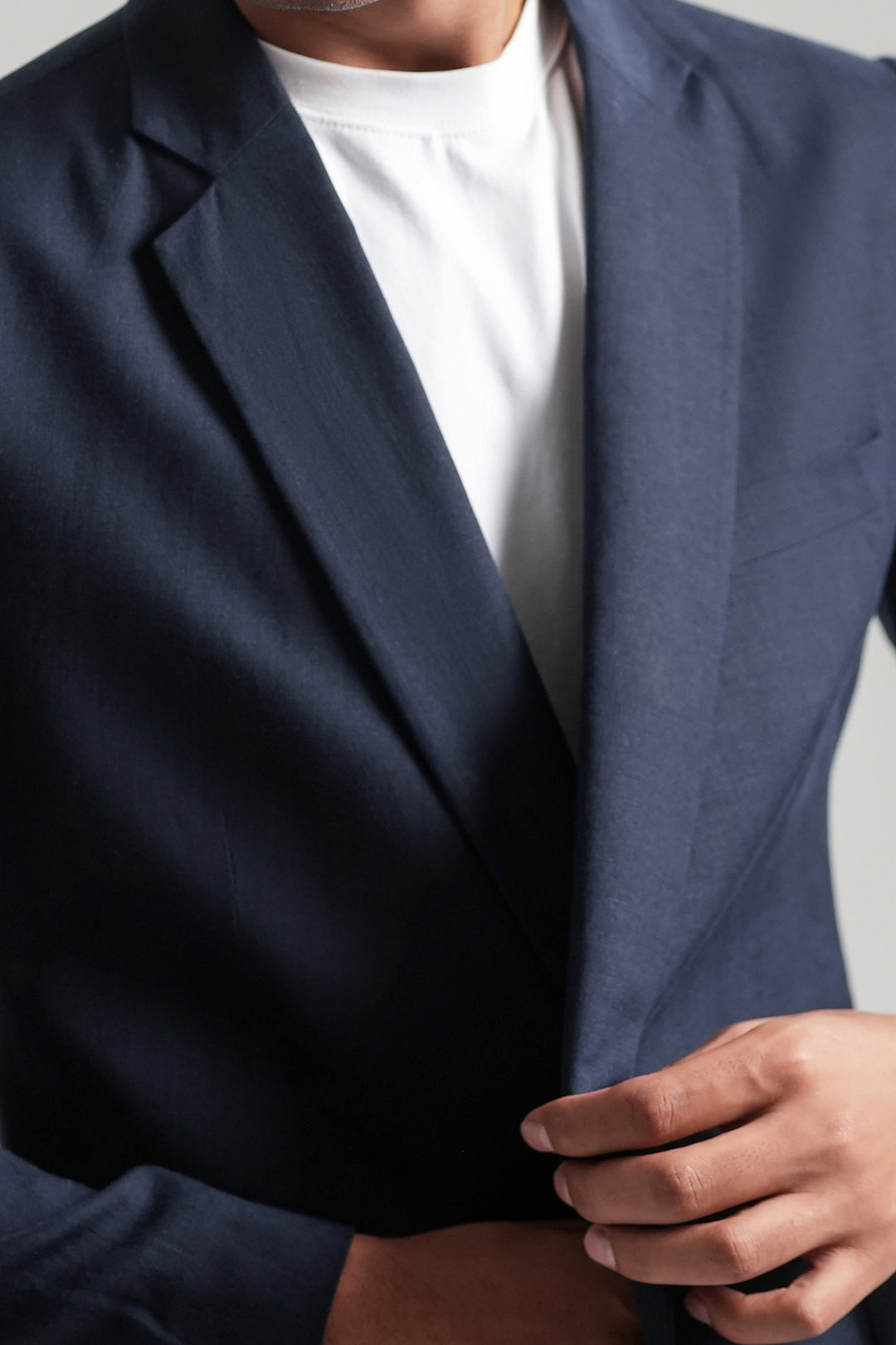 Navy Blue Linen Blazer