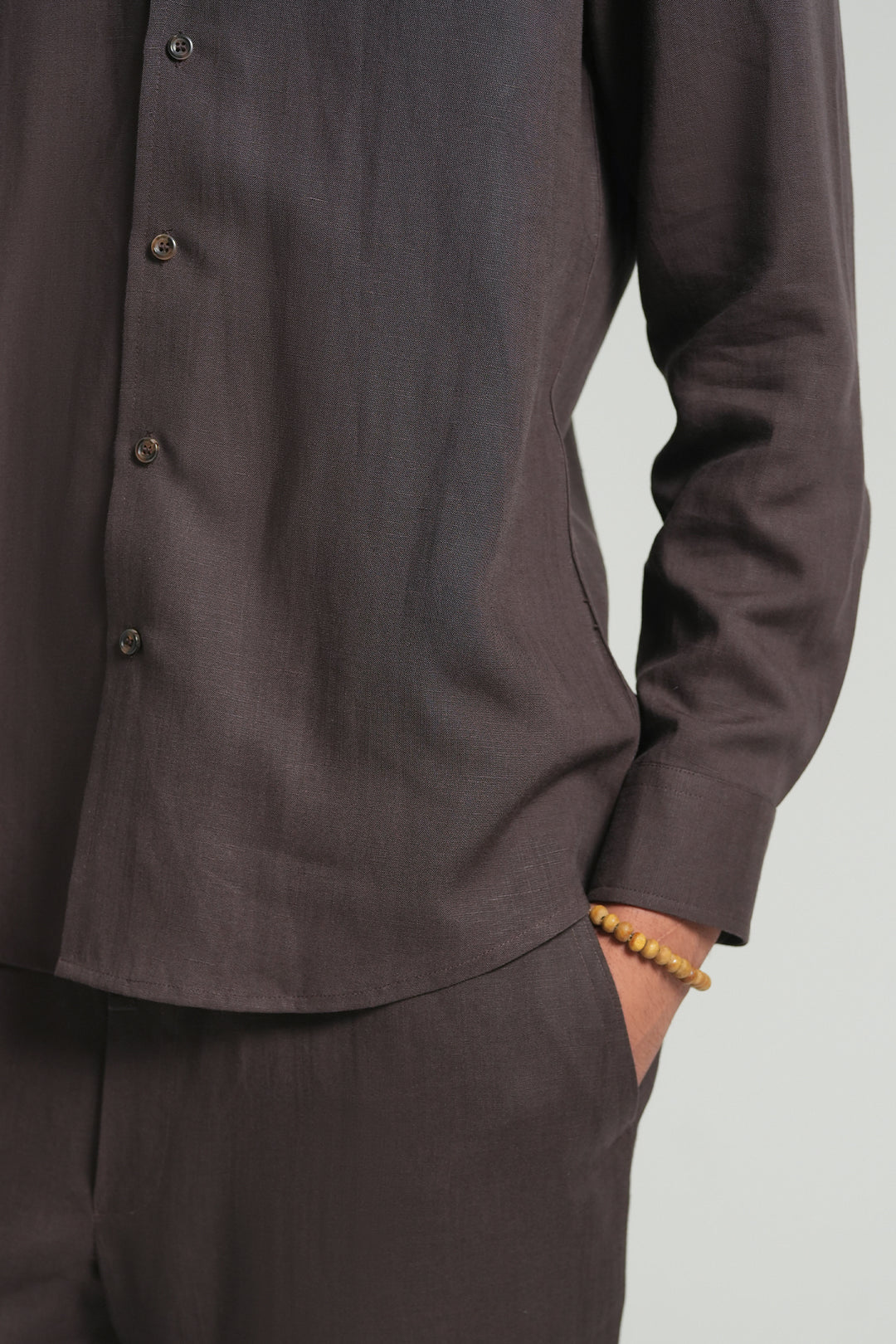 Dark Brown Linen Shirt