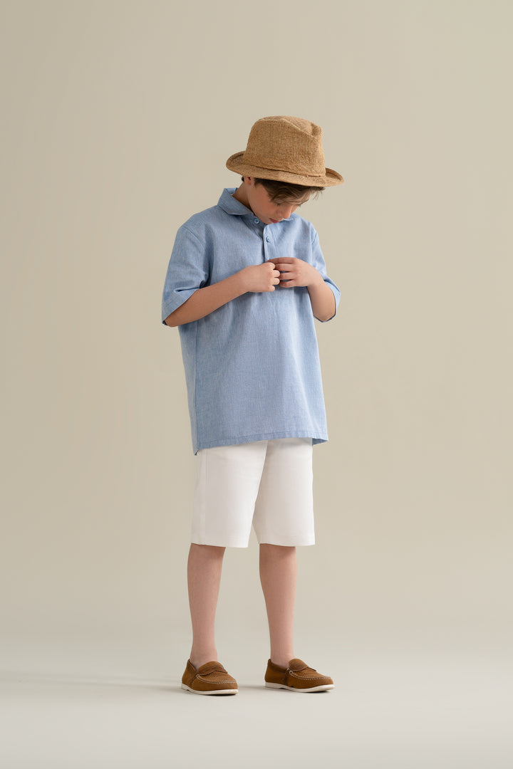 Blue Textured Shirt