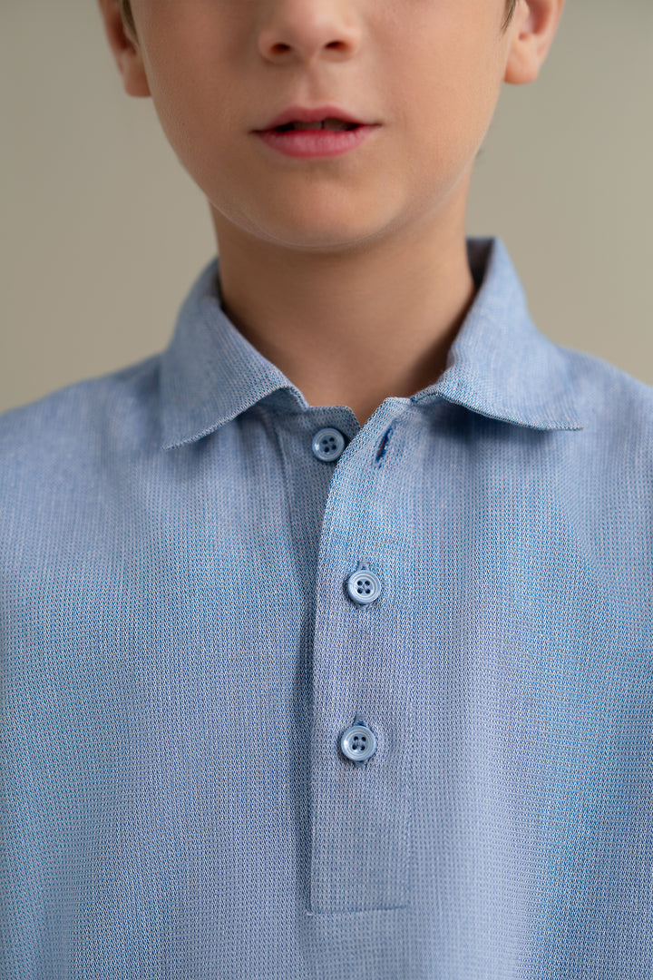 Blue Textured Shirt