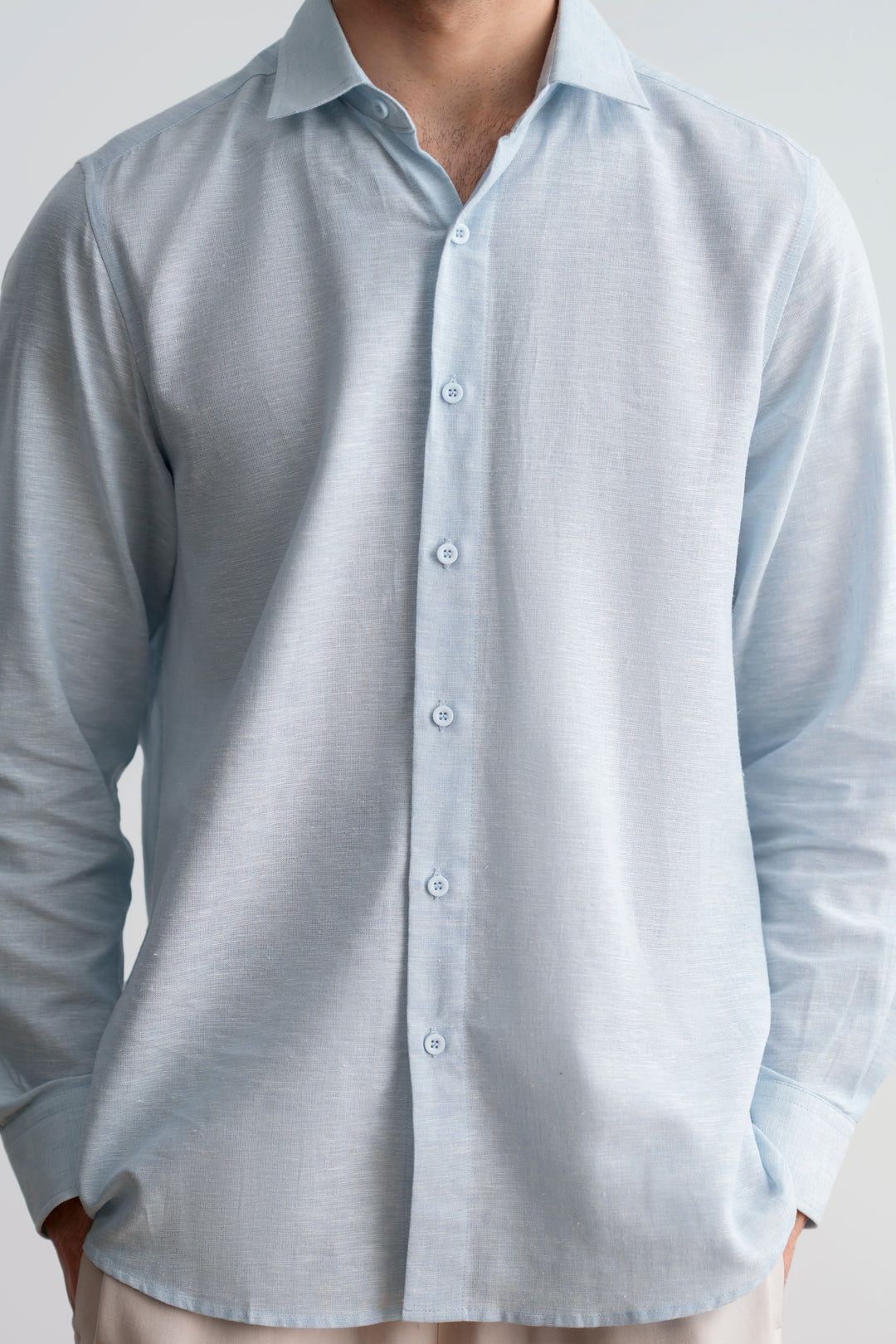 Sky Blue Linen Shirt