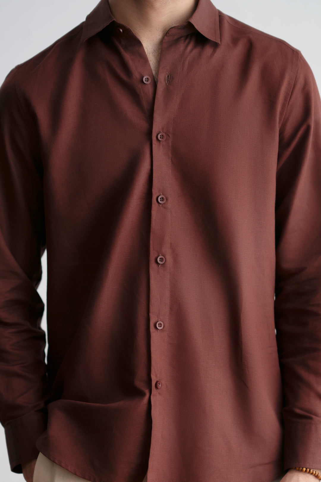 Burgundy Linen Shirt