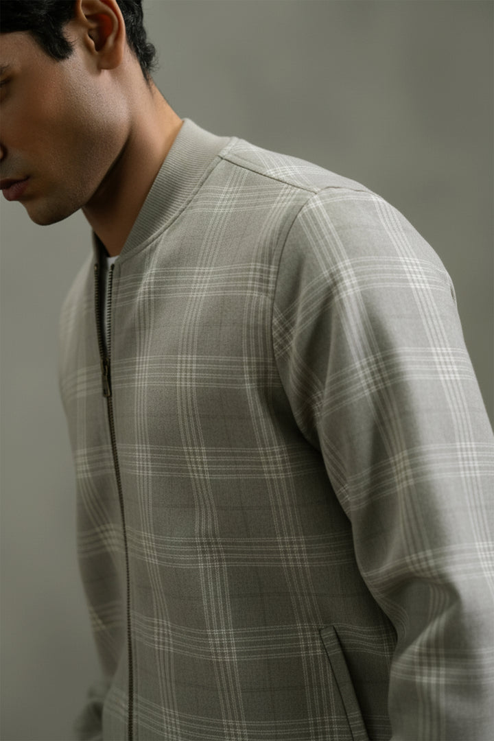 Light Gray Bomber Jacket