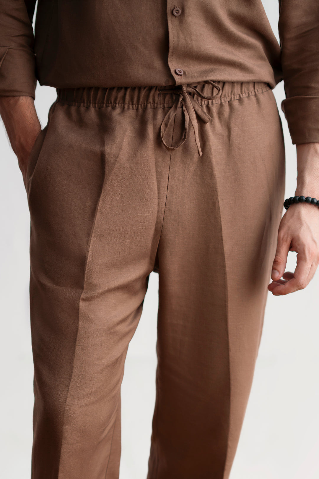 Chocolate Brown Linen Co-Ord Set