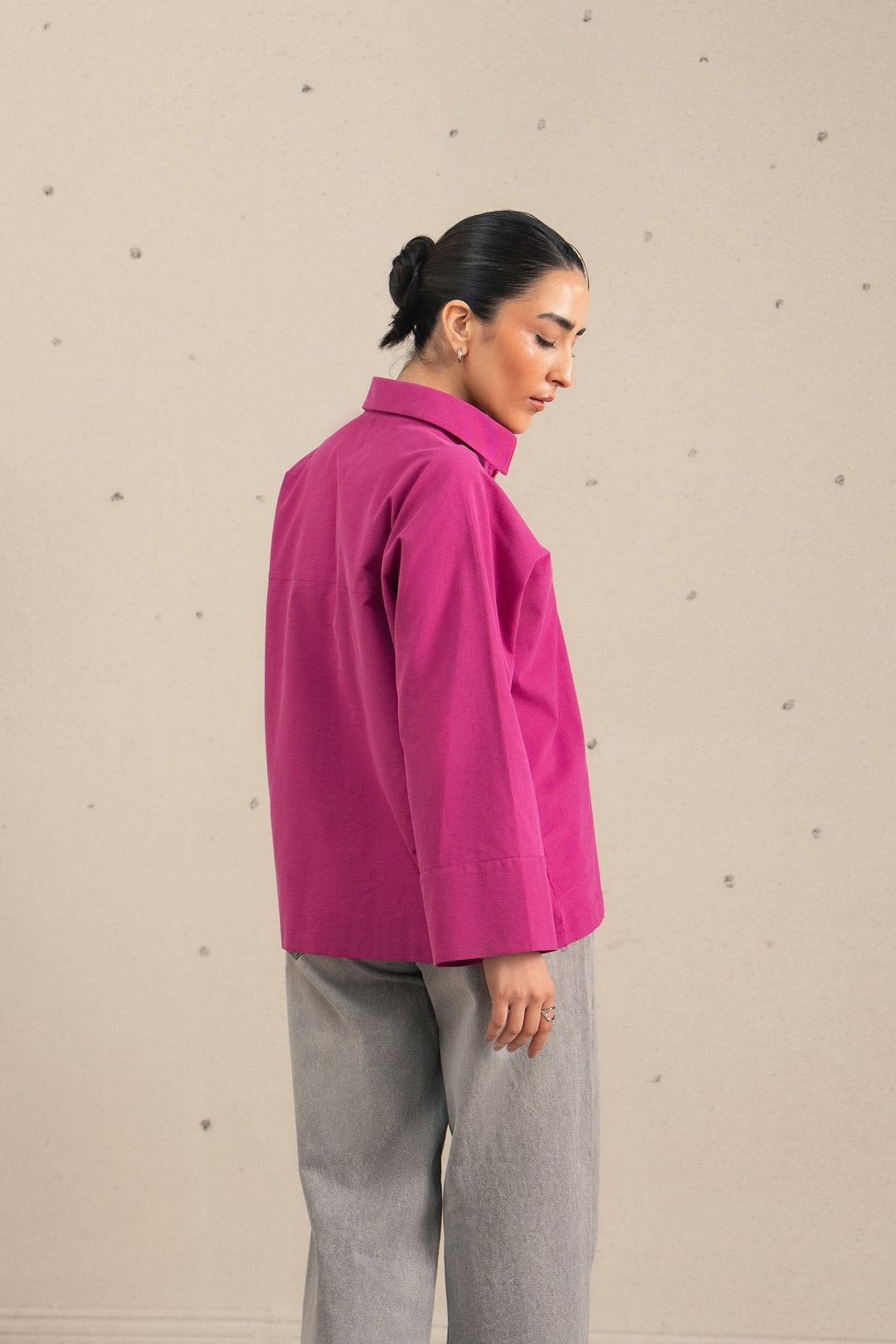 Pink Shirt With Yoke Detail