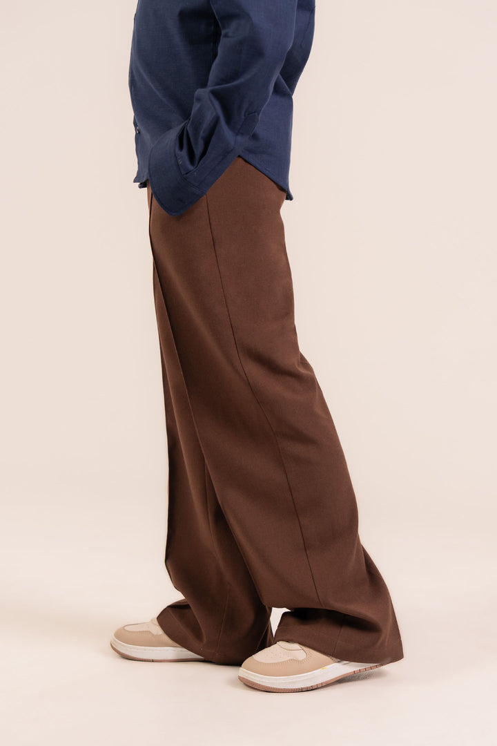 Brown Straight Fit Trouser