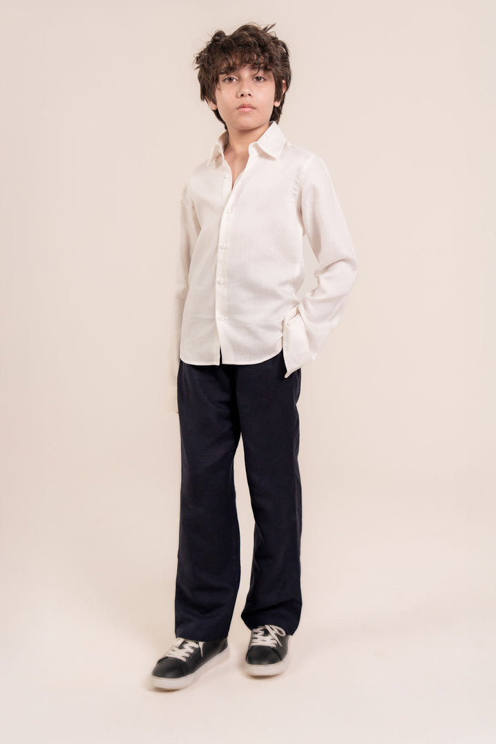 Navy Linen Trouser
