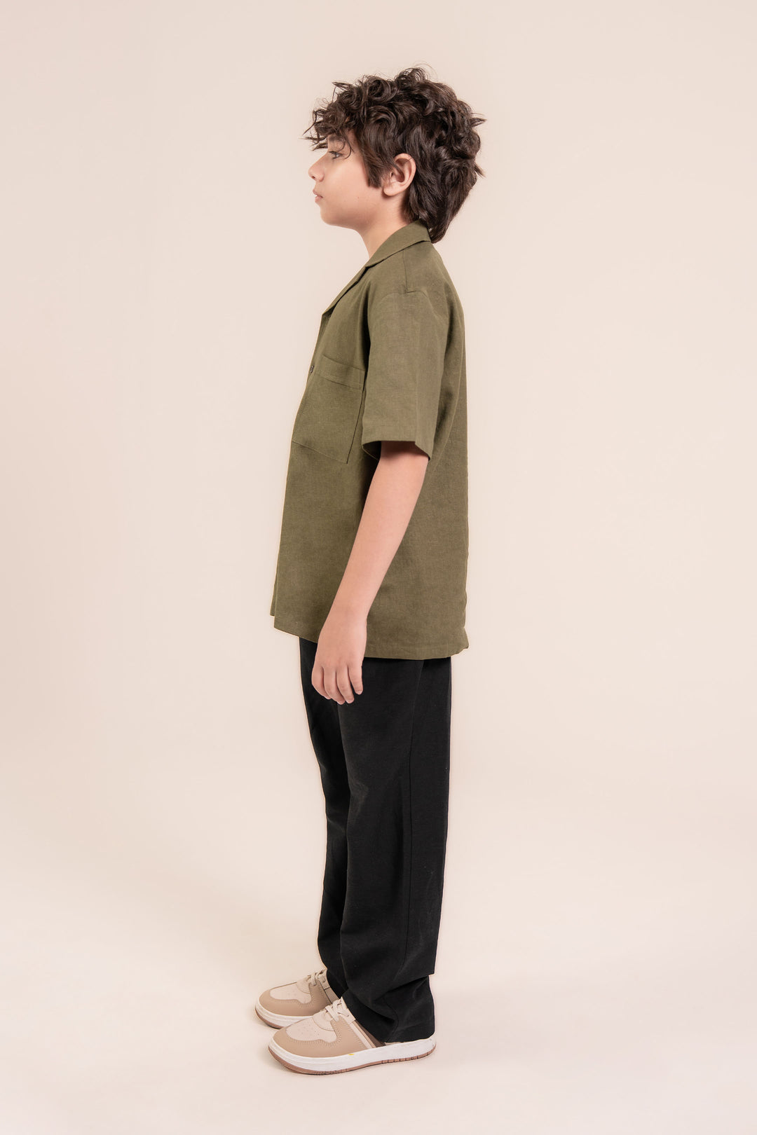 Olive Linen Resort Shirt