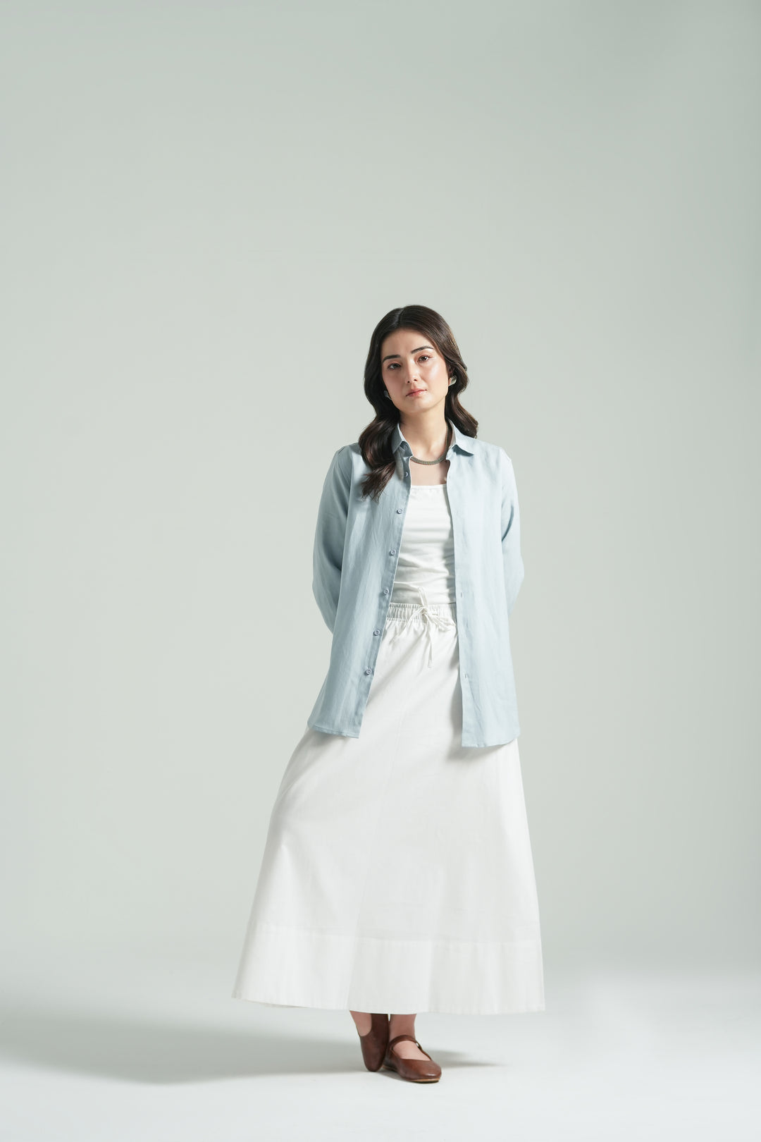 Ice Blue Linen Shirt