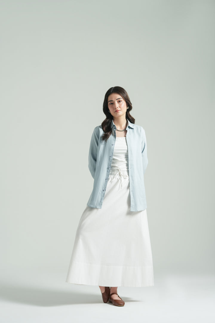 Ice Blue Linen Shirt