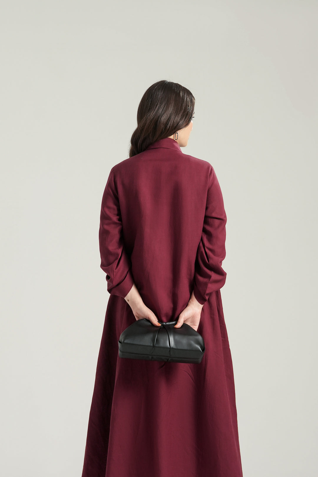 Maroon Linen Long Dress