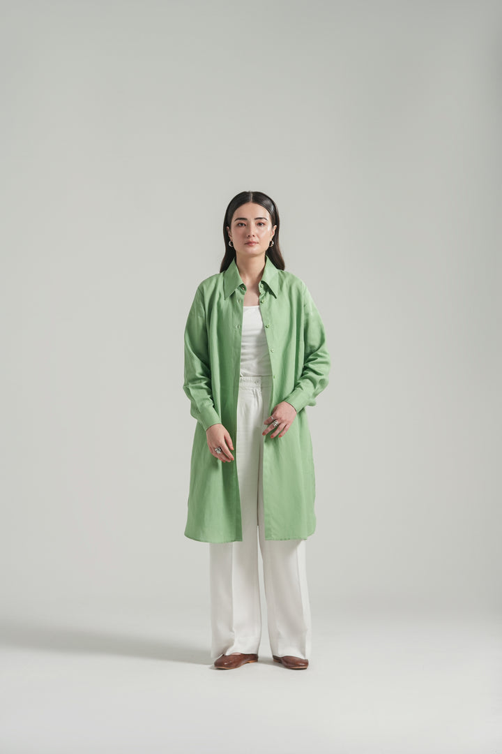 Mint Green Knee Lenth Shirt