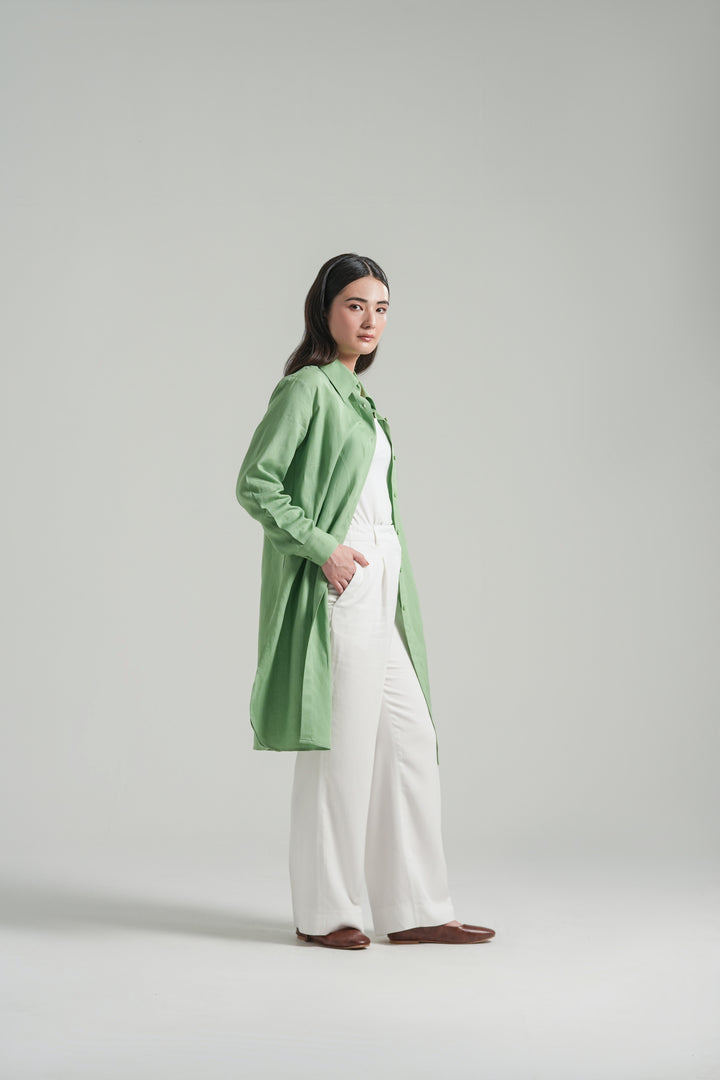 Mint Green Knee Lenth Shirt