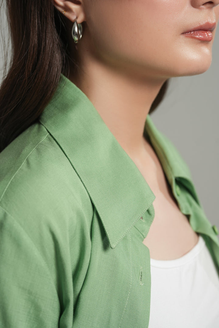 Mint Green Knee Lenth Shirt