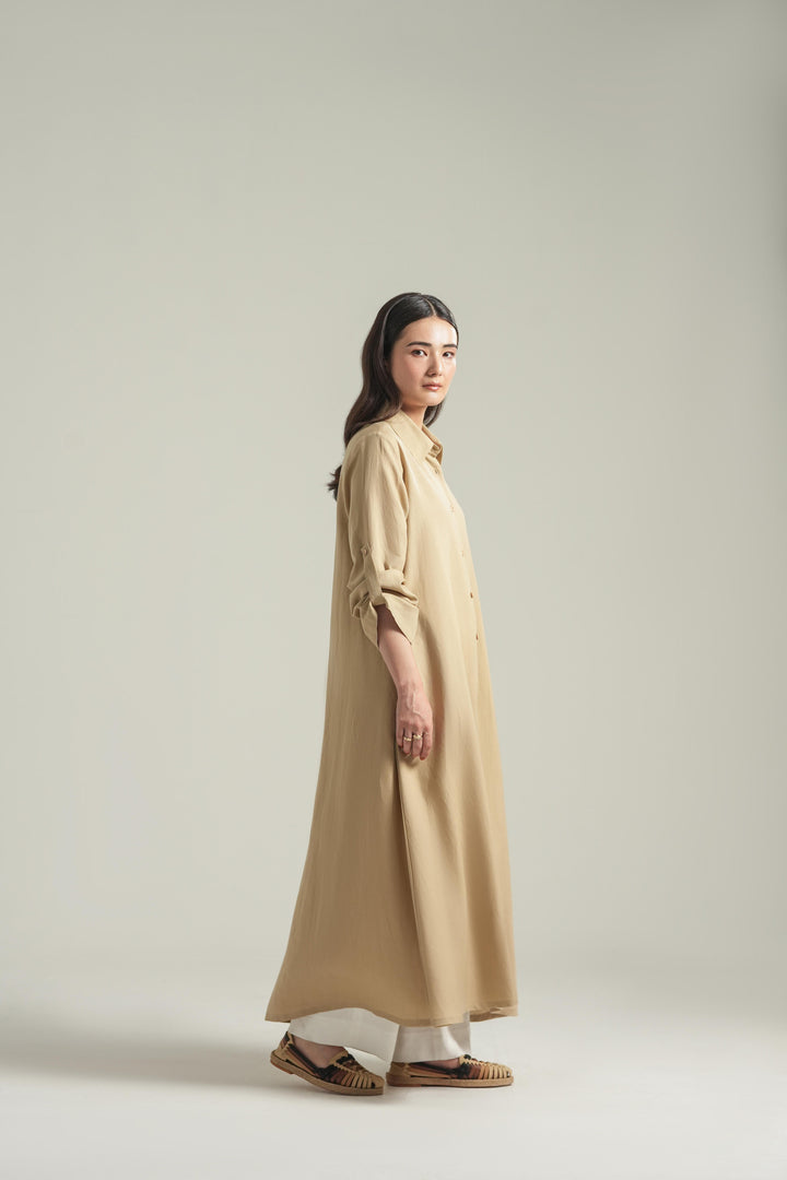 Beige Linen Long Dress