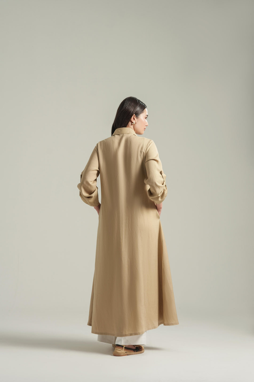 Beige Linen Long Dress