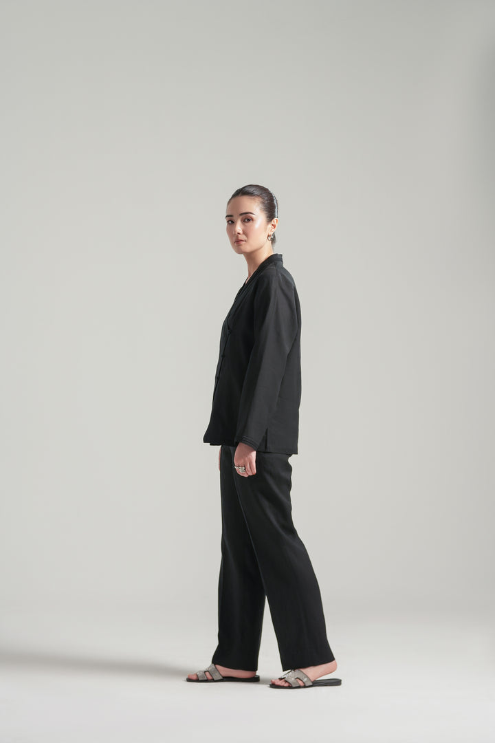 Black Linen Kimono