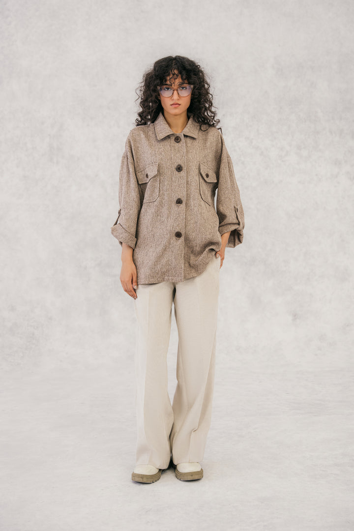 Beige Jute Overshirt