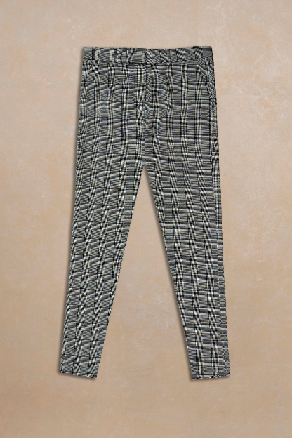 BLACK AND WHITE SLIM FIT TROUSER