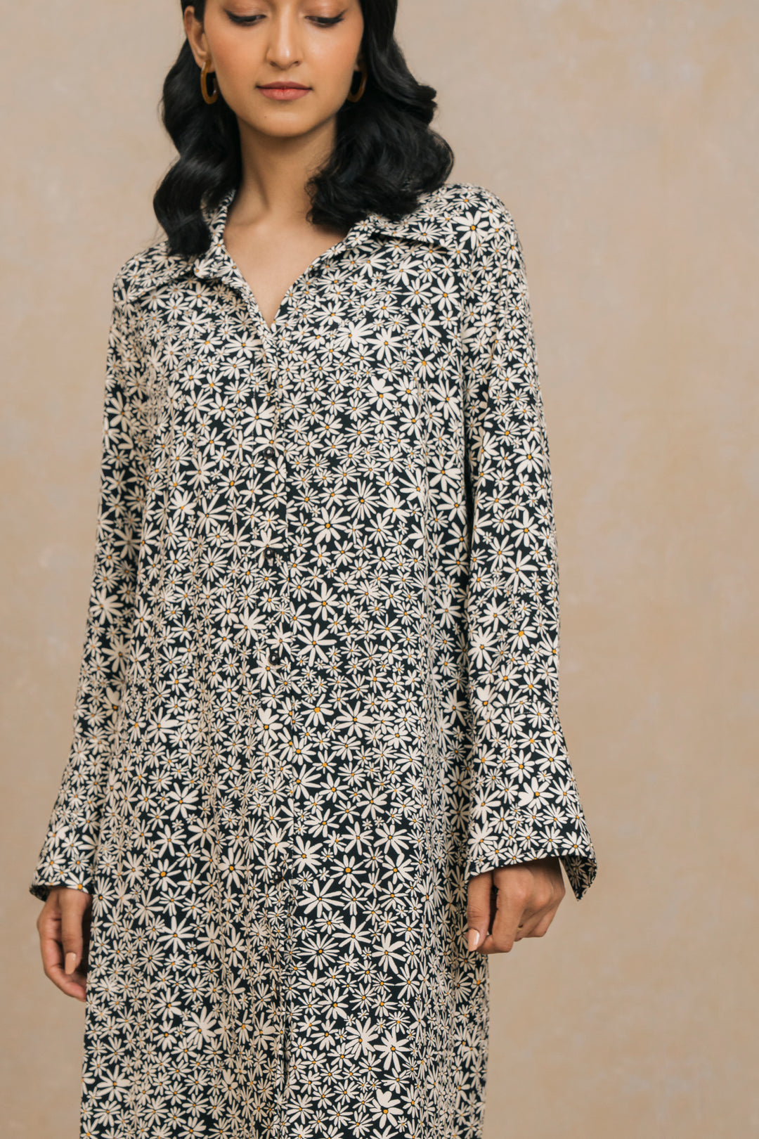 Long Floral Shirt Dress