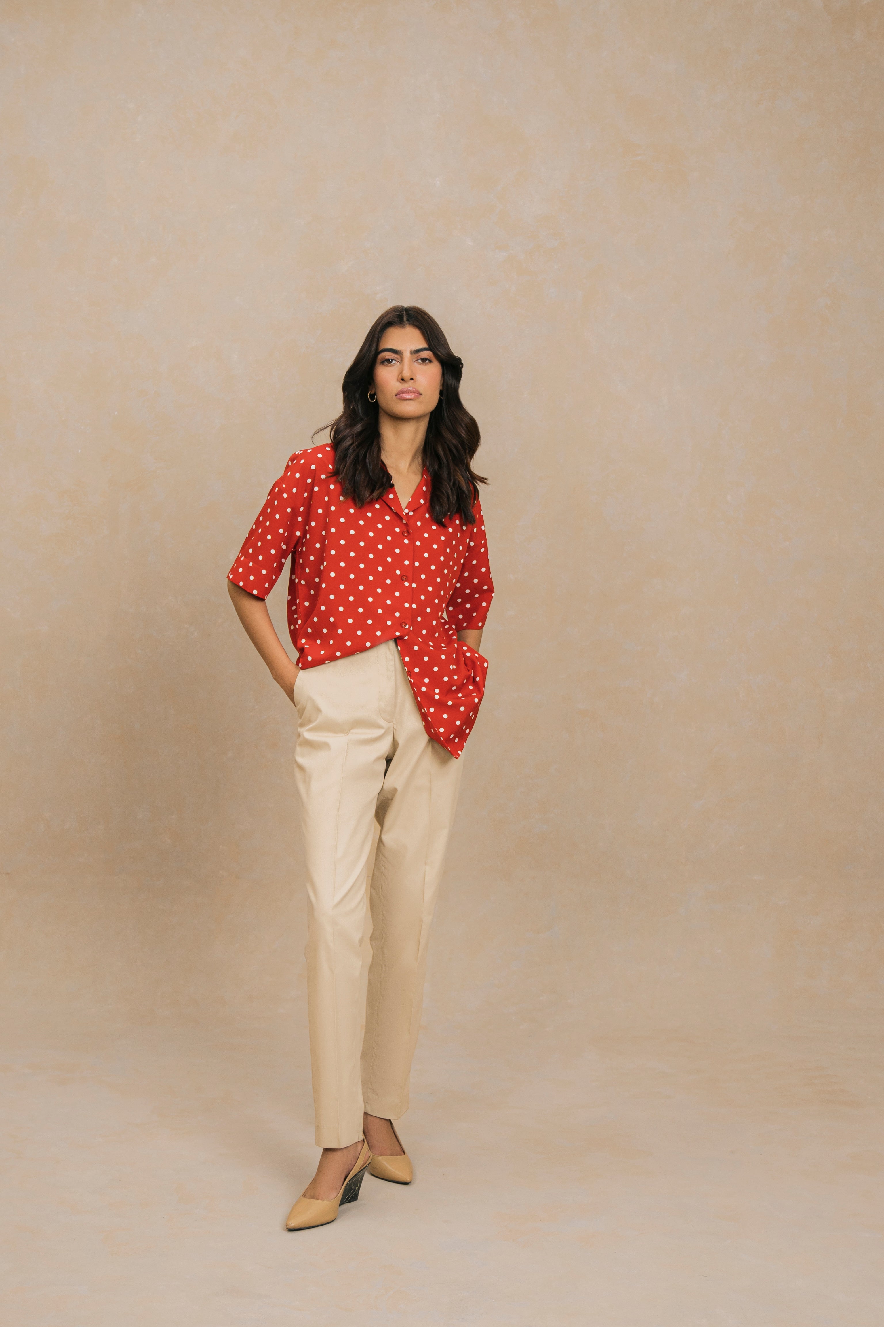 Red polka top online