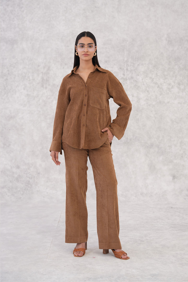 Tan Brown Corduroy Coordinating Set