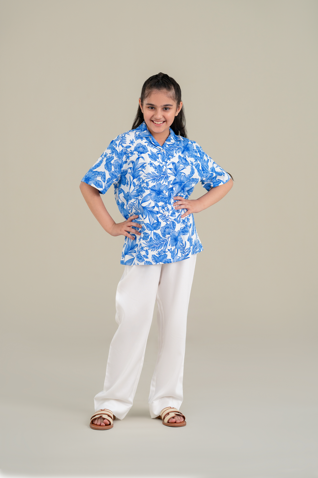 Blue Printed Resort Shirt