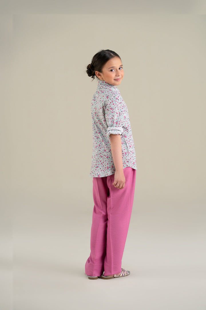 Turquoise Floral shirt