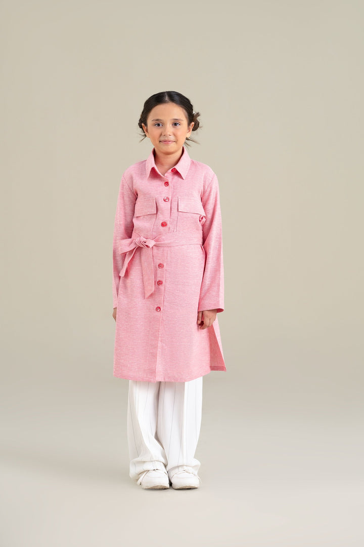 Pink Safari Shirt Dress